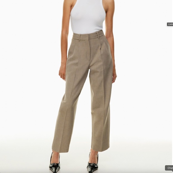 Aritzia Wilfred Carrot Trouser in Heather Modern Taupe, Size 6, New with Tags - Picture 1 of 7